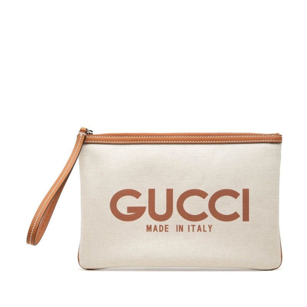 Gucci GG Supreme Logo Print Clutch Bag